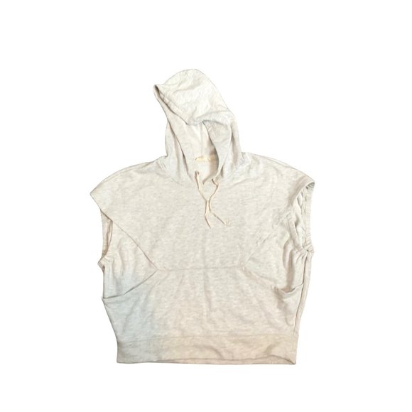 Jane + Delancey Light Gray Oversized Sleeveless 90's Style Hoodie Sweatshirt-Sma - Picture 12 of 13